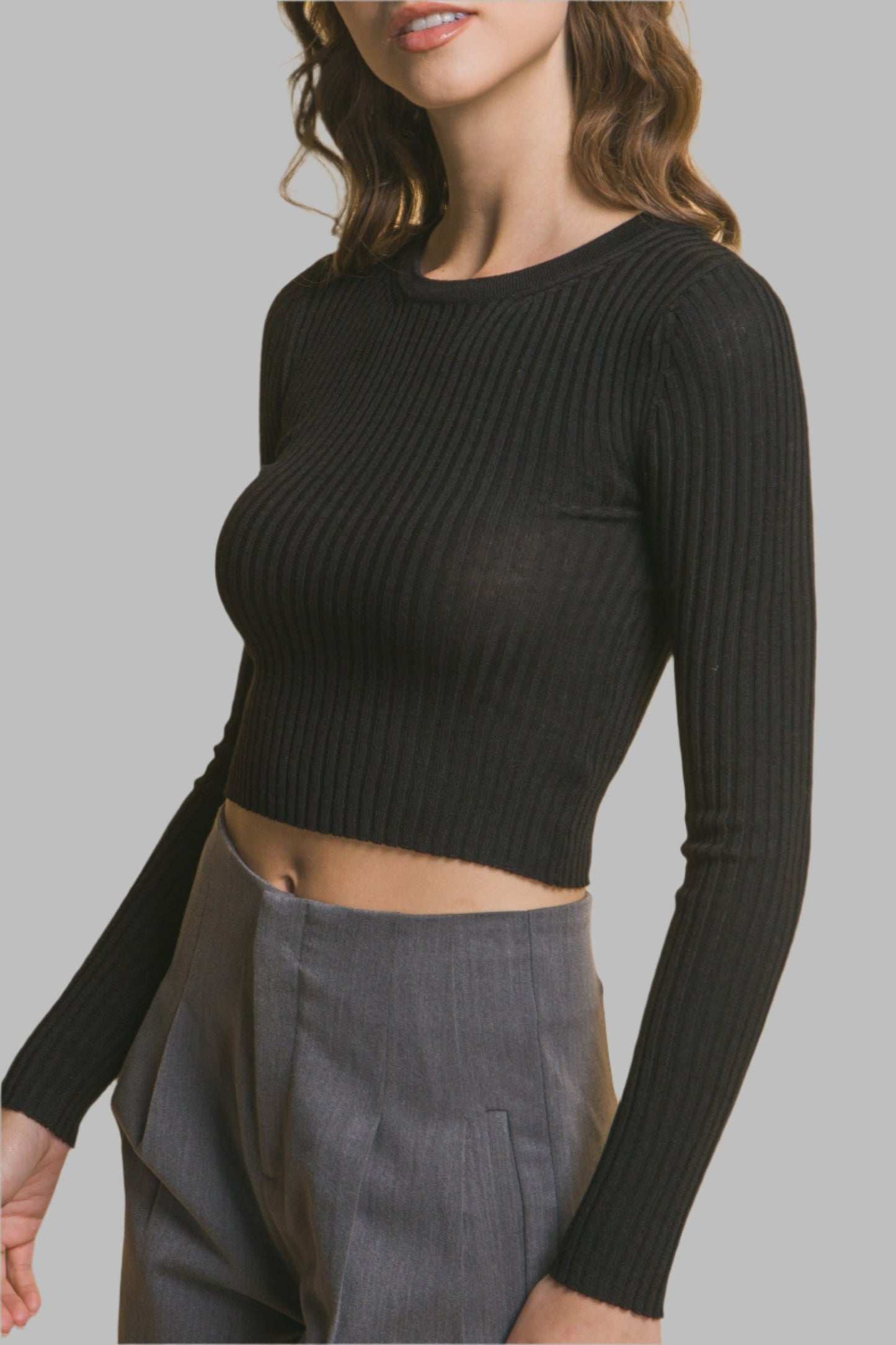 Ribbed Cropped Sweater