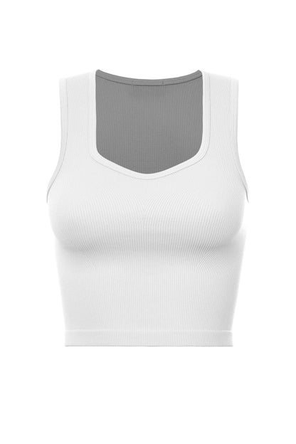 V-Neck Crop Seamless Tank front view
