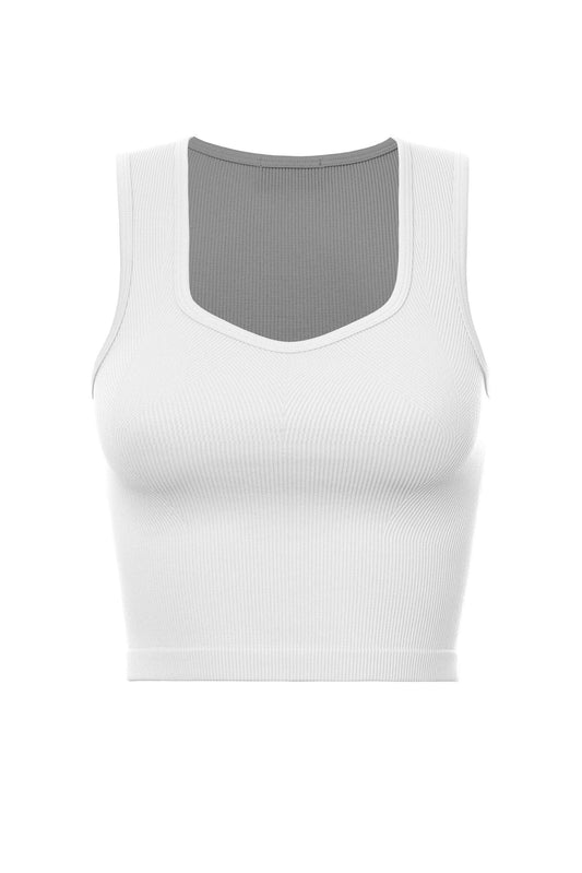 V-Neck Crop Seamless Tank front view