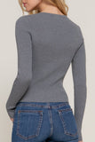 Henley Snap Front Sweater