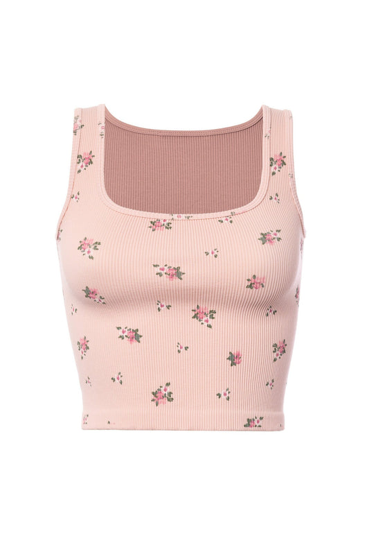 Floral Seamless Tank front view