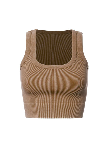 Beige tank top on a white background