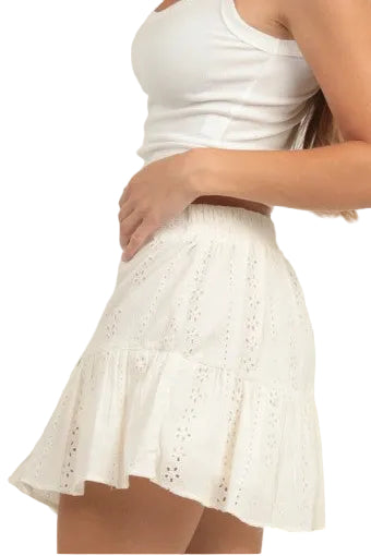 Eyelet Embroidered Skort side view