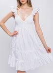 Linen Smocked Tiered Dress