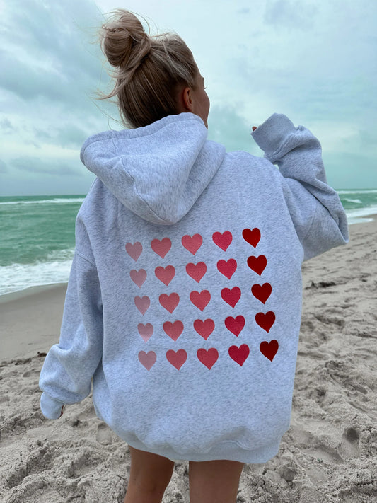 Sunkissed Coconut Ombre Hearts Hoodie back view