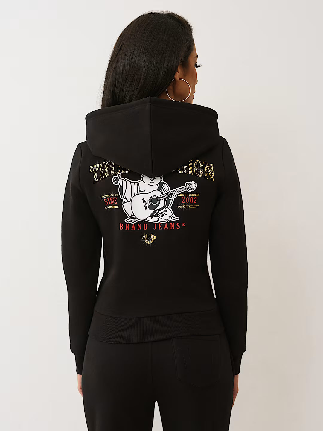 True Religion Crystal Logo Zip Hoodie