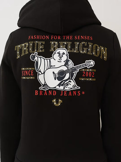 True Religion Crystal Logo Zip Hoodie