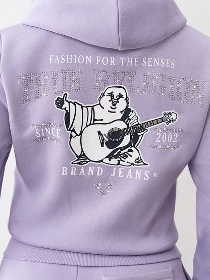 True Religion Crystal Logo Zip Hoodie