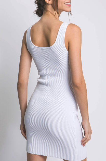 Ribbed Scallop Tank Dress