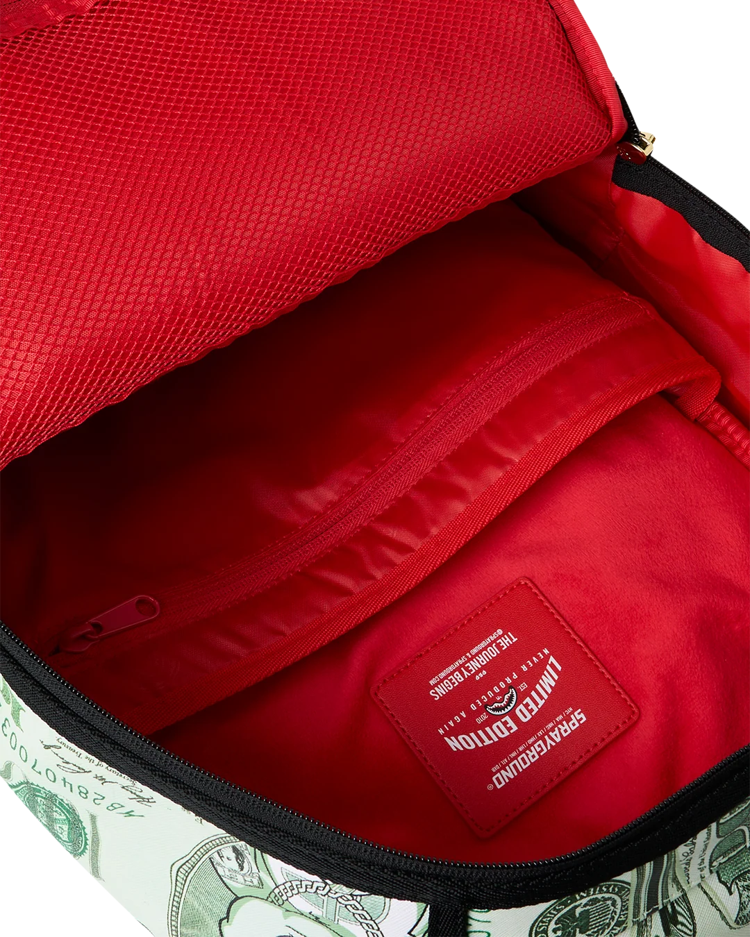 Sprayground Liquid Assets Backpack inside view
