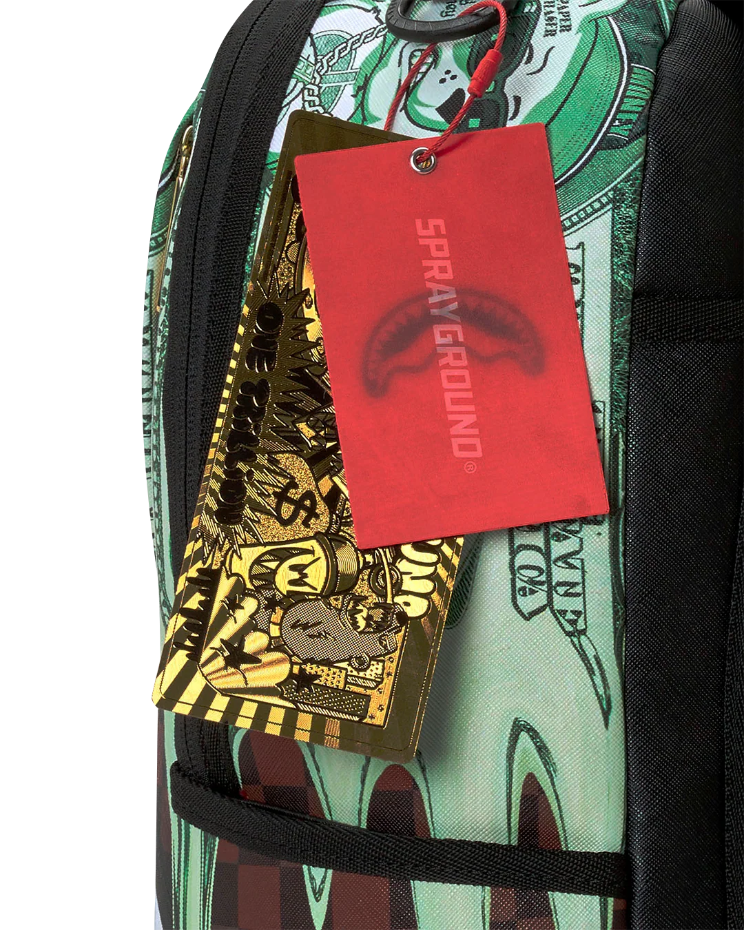 Sprayground Liquid Assets Backpack tag view