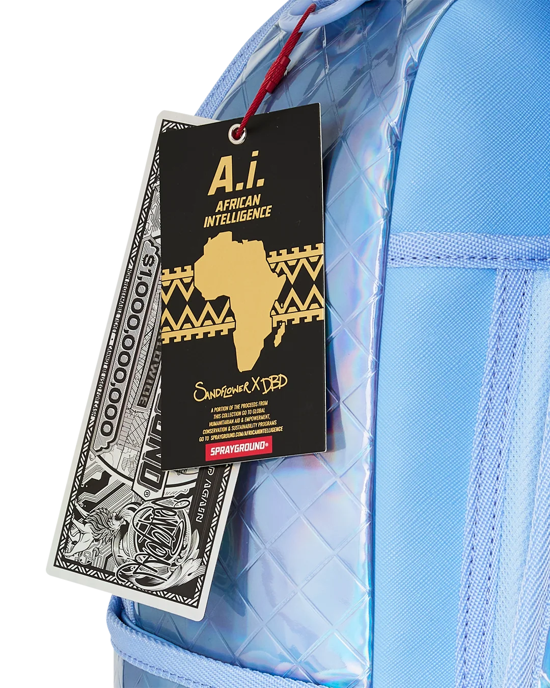 Sprayground A.I. African Intelligence The Ocean Within Backpack tag