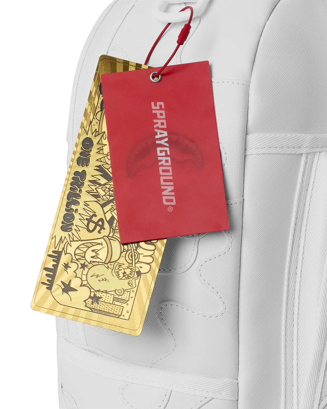 Sprayground Shark Central Camo Cut & Sew Backpack tags