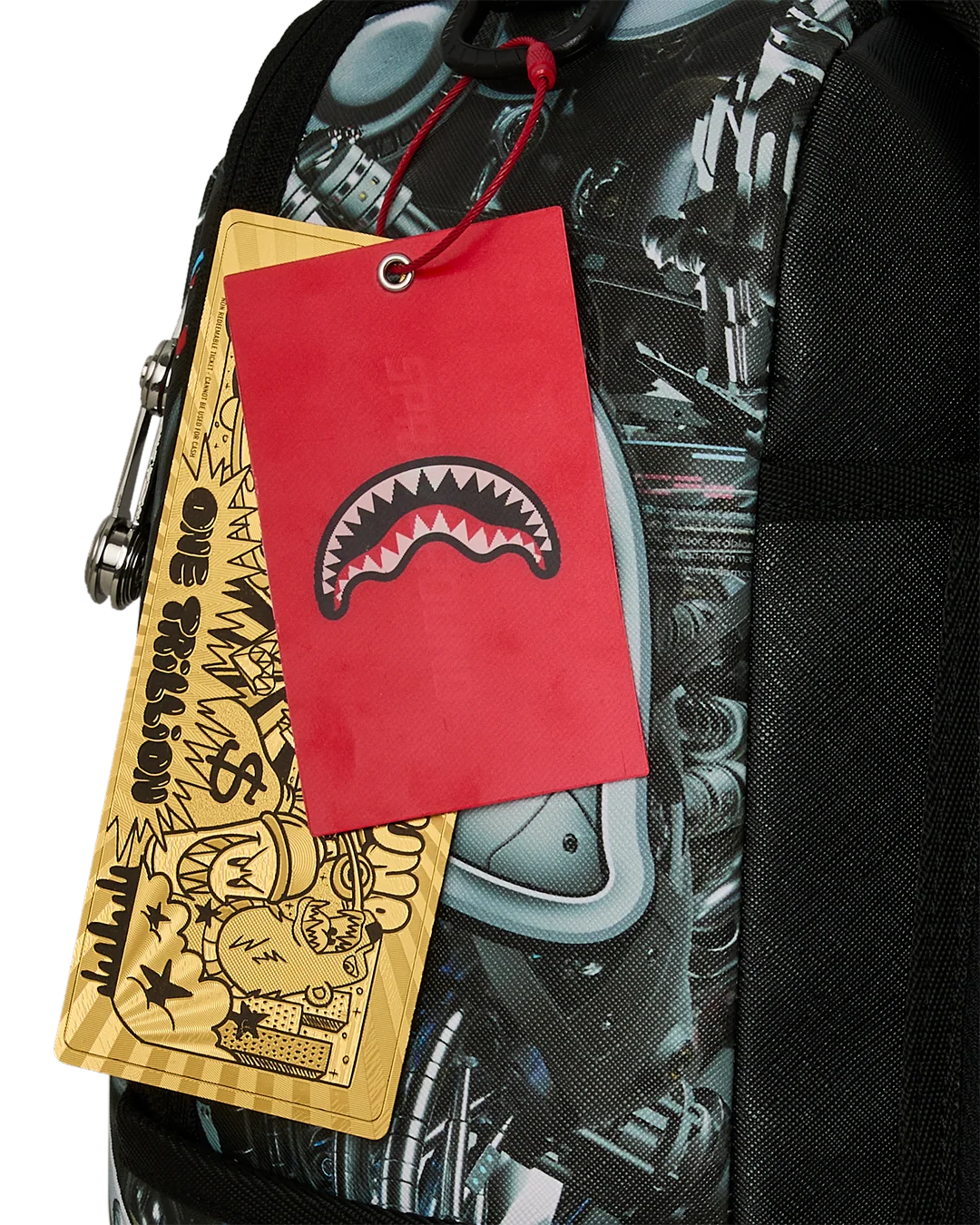 Sprayground Darkstar Machina Backpack tags