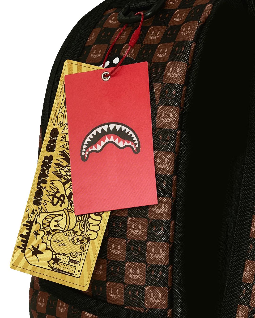 Sprayground Sharks in Paris Grin & Grind Backpack TAGS