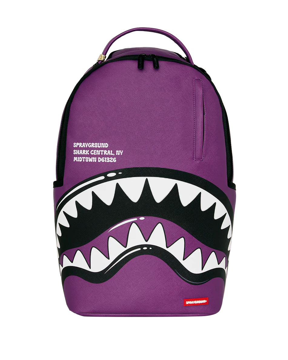 Sprayground Shark Central Bubble Shark Purple Backpack FRONT