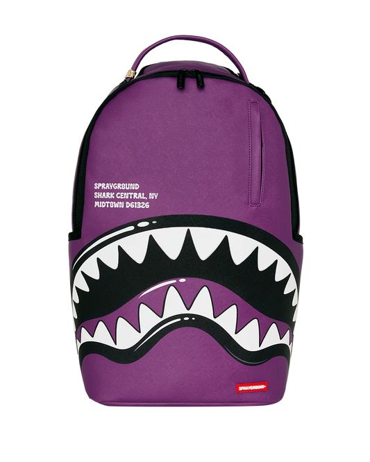 Sprayground Shark Central Bubble Shark Purple Backpack FRONT