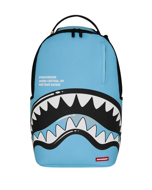 Sprayground Shark Central Bubble Shark Sky Blu Backpack front