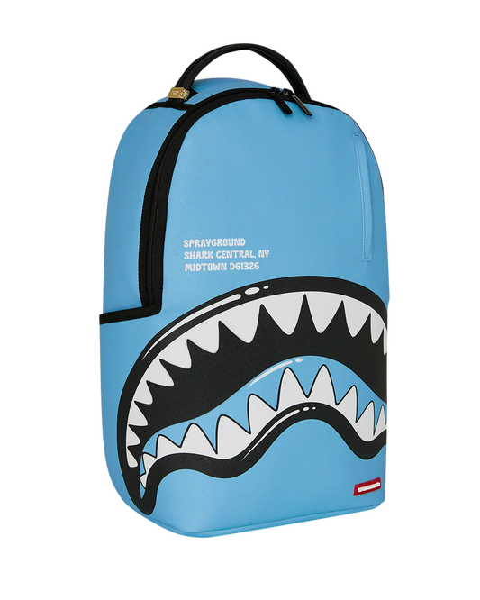 Sprayground Shark Central Bubble Shark Sky Blu Backpack side