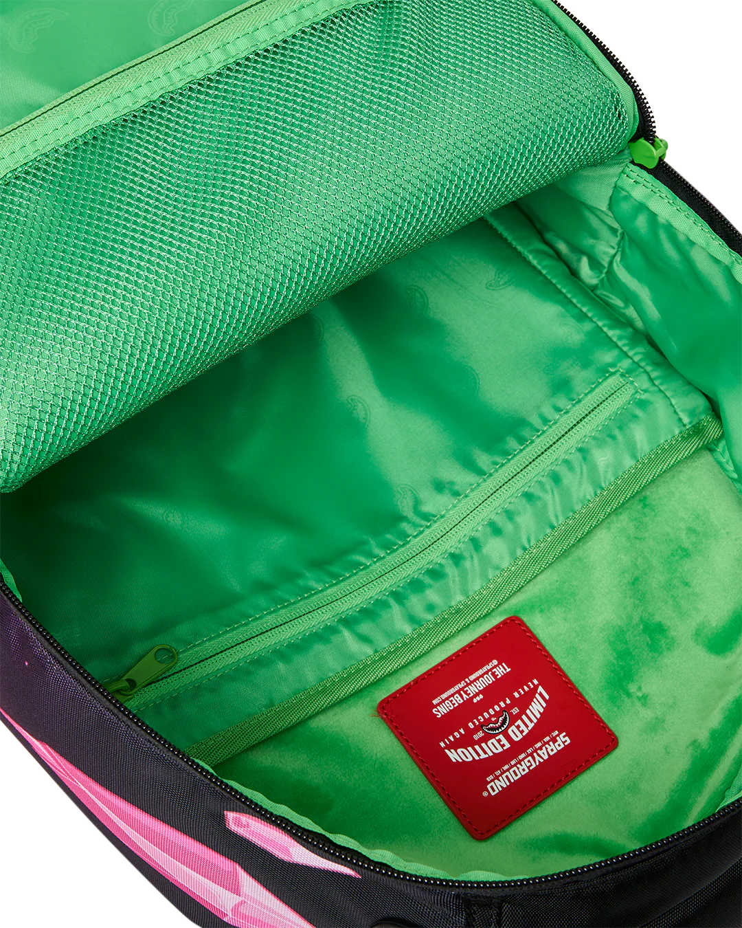 Sprayground x Rick and Morty – Kalaxian Crystal Shark Backpack inside
