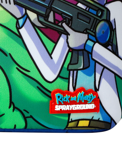 Sprayground x Rick and Morty Mutant Hunters Backpack up close