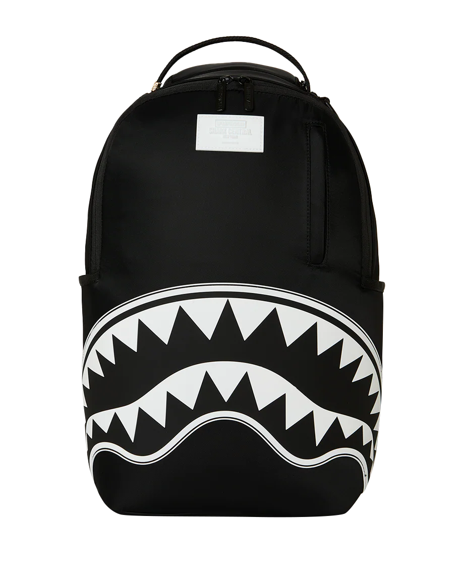 Sprayground Shark Central 2 Black White Backpack FRONT