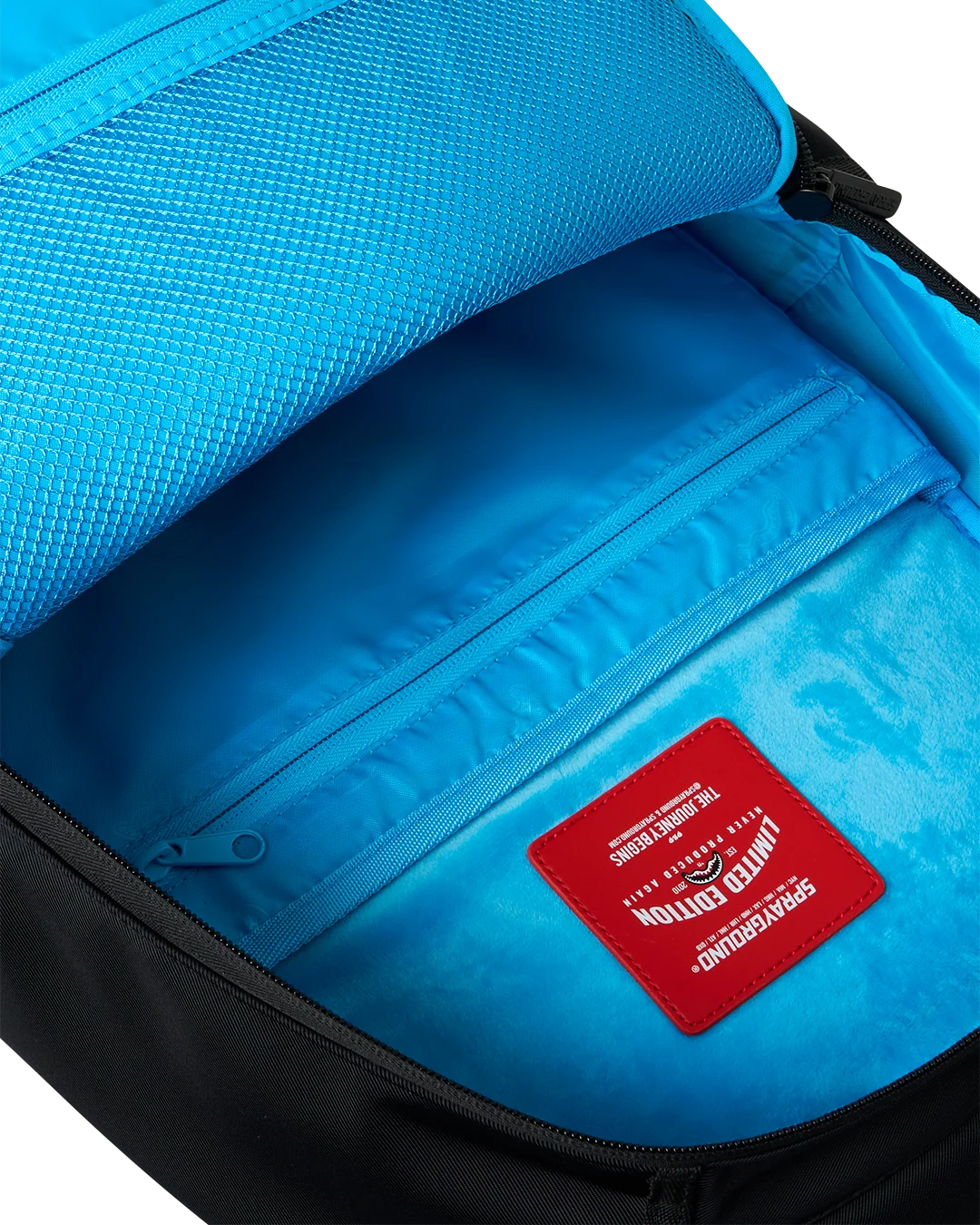 Sprayground Shark Central Passport Blue Backpack INSIDE