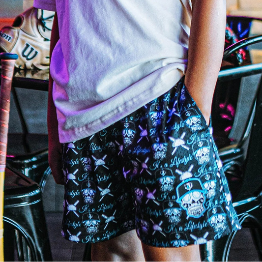 BL101 Slugger Skull Youth Mesh Shorts