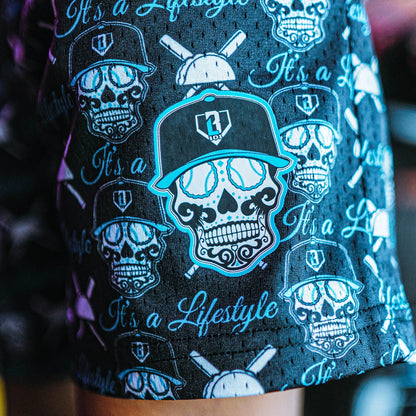 BL101 Slugger Skull Youth Mesh Shorts