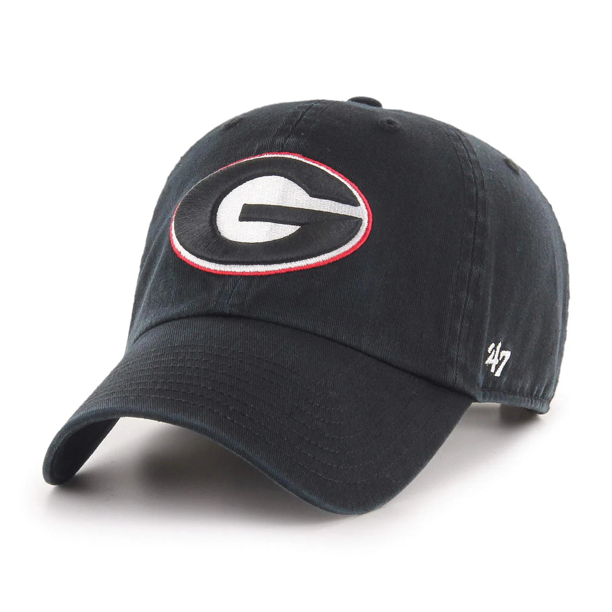 Black cap with a logo on a white background