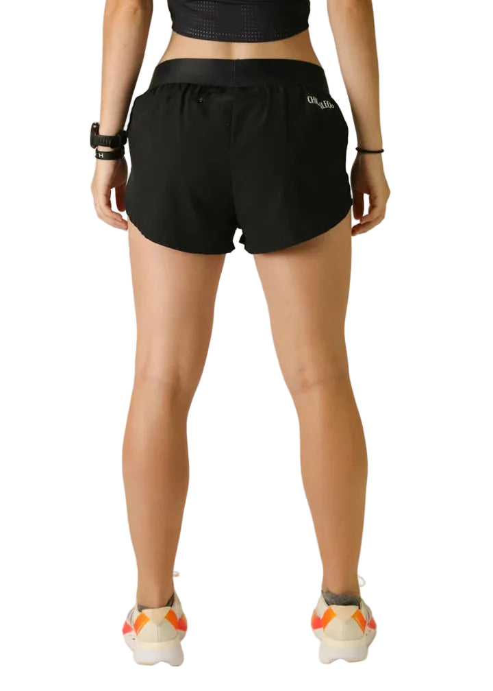 CHICKNLEGS Black 1.5” Split Shorts BACK SIDE