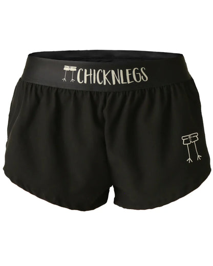 CHICKNLEGS Black 1.5” Split Shorts FRONT