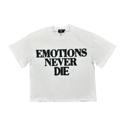 Mixed Emotion “End” Rhinestone Tee front