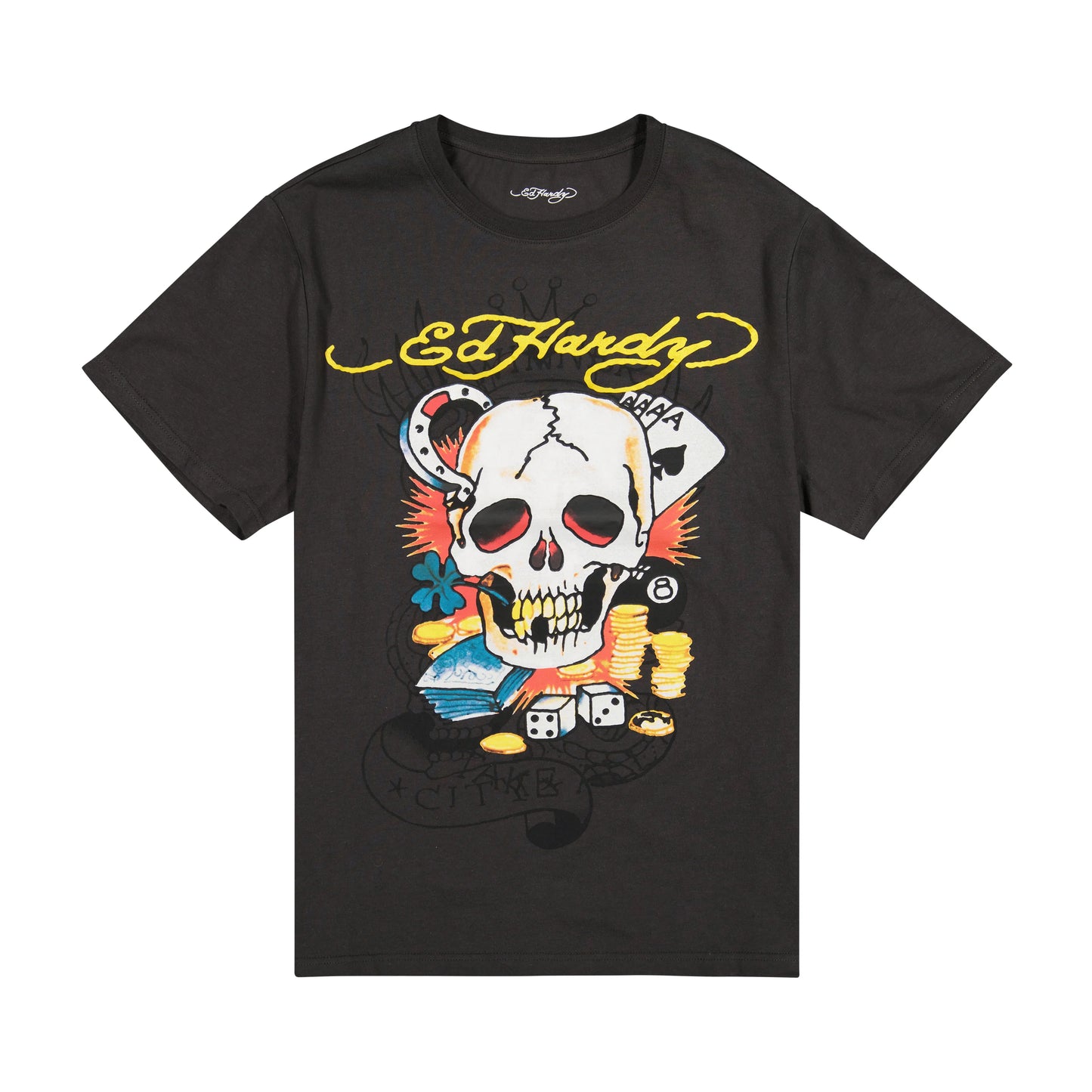 Ed Hardy Ace Skull Tee front view