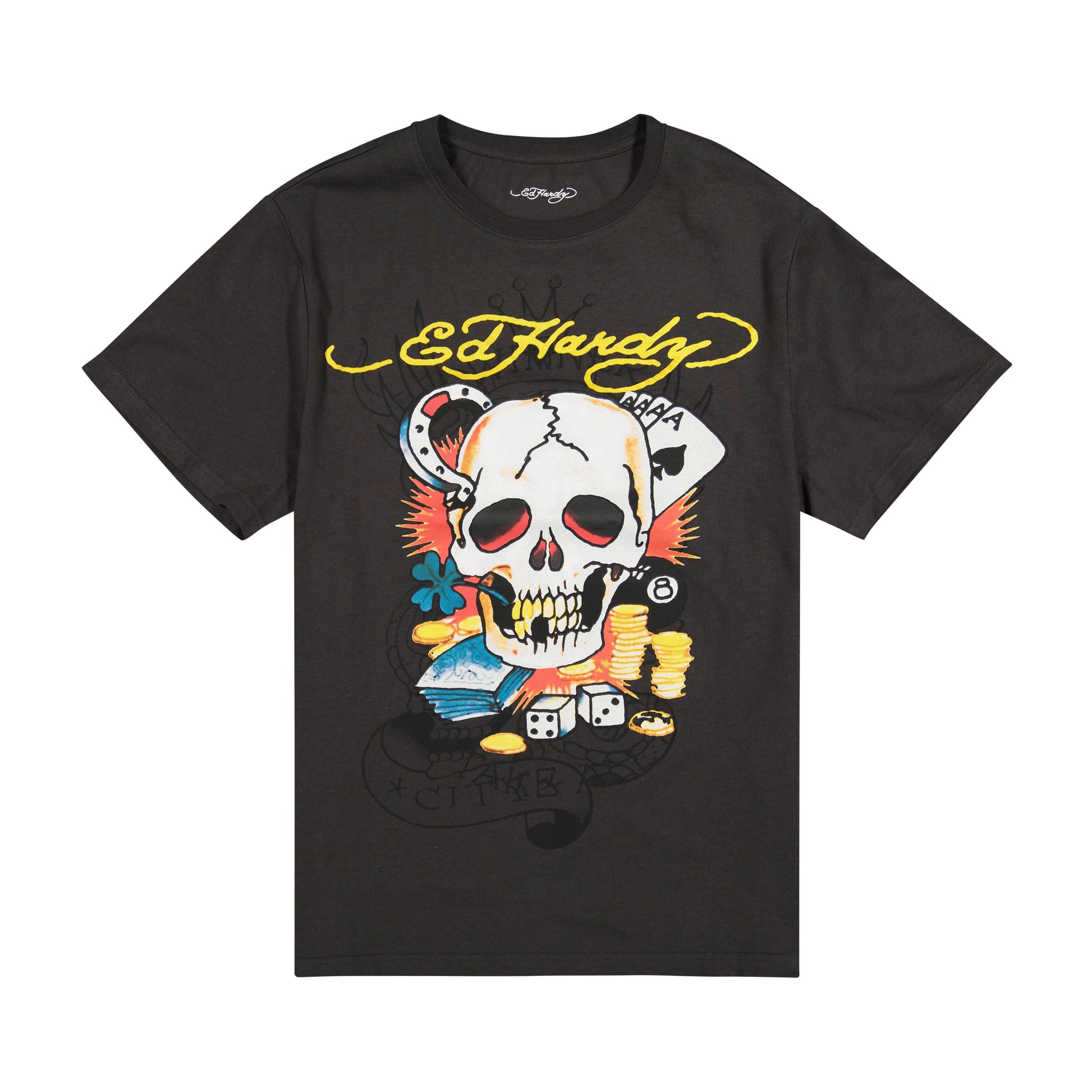Ed Hardy Ace Skull Tee front view
