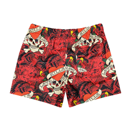 Ed Hardy LKS Mesh Skull Short back view