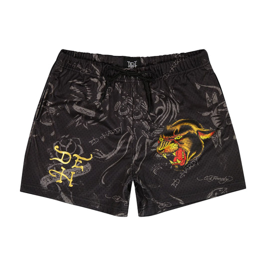 Ed Hardy Panther Mesh Shorts front view