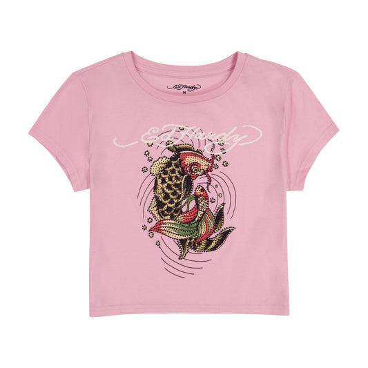 Ed Hardy Koi Fish Baby Tee front view