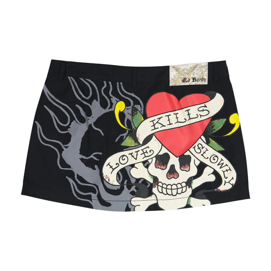 Ed Hardy LKS Poplin Mini Skirt back view