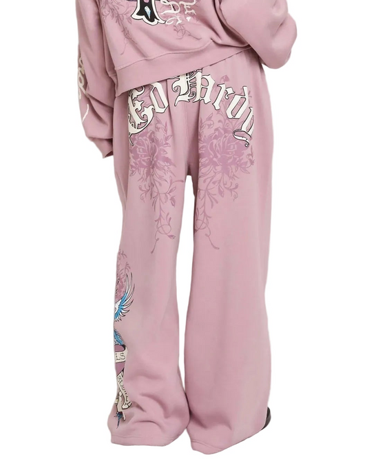 Ed Hardy Pink LKS Skull Sweatpants back