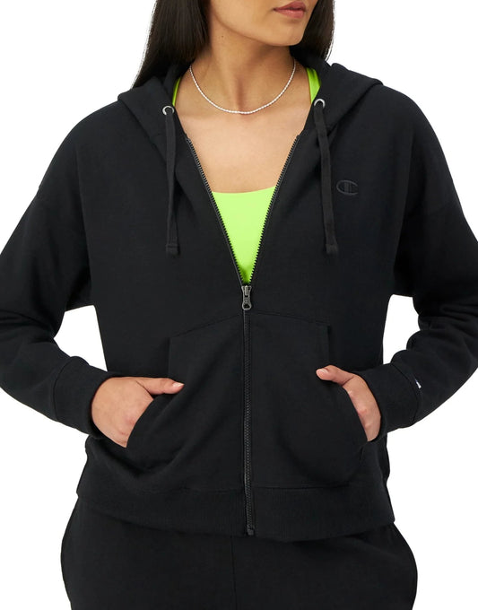Women's C Logo Powerblend Zip-Up Hoodie front view