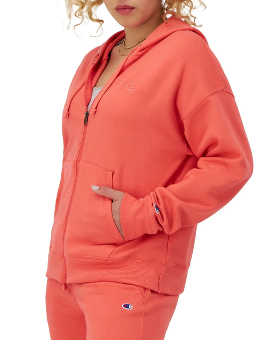Women's C Logo Powerblend Zip-Up Hoodie side view