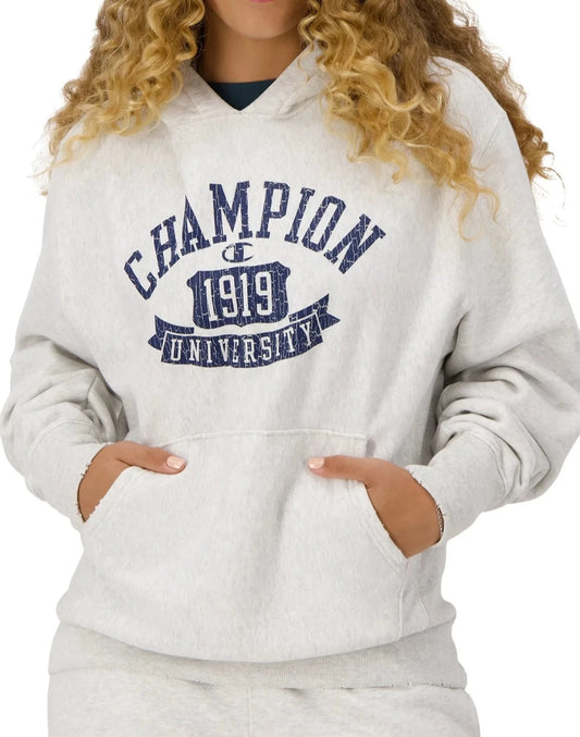 Men's University 1919 Logo Reverse Weave Hoodie front view