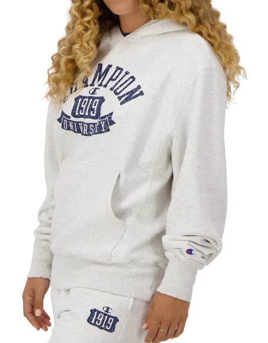 Men's University 1919 Logo Reverse Weave Hoodie side view