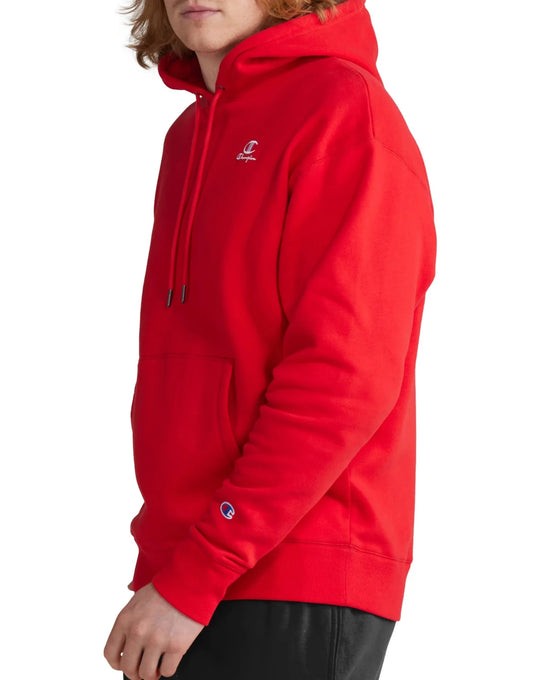 Men's Embroidered C Script Logo Classic Fleece Hoodie side view