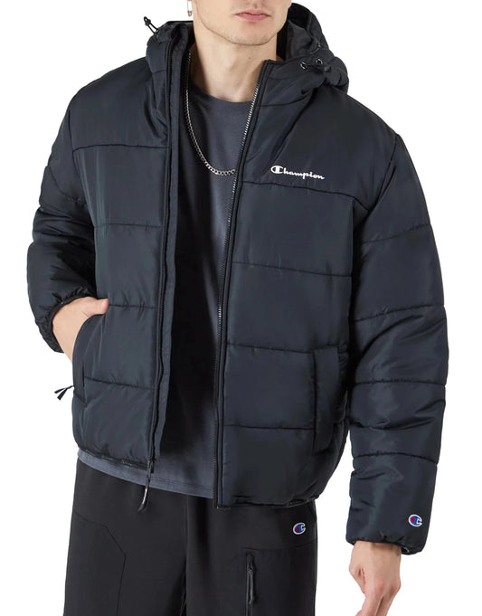 Script Logo Puffer Jacket front view