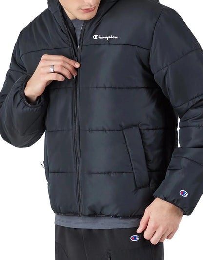 Script Logo Puffer Jacket front view