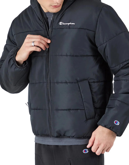 Script Logo Puffer Jacket front view
