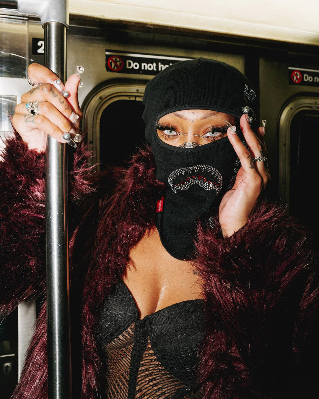 Sprayground Million Dollar Bite Ski Mask front view