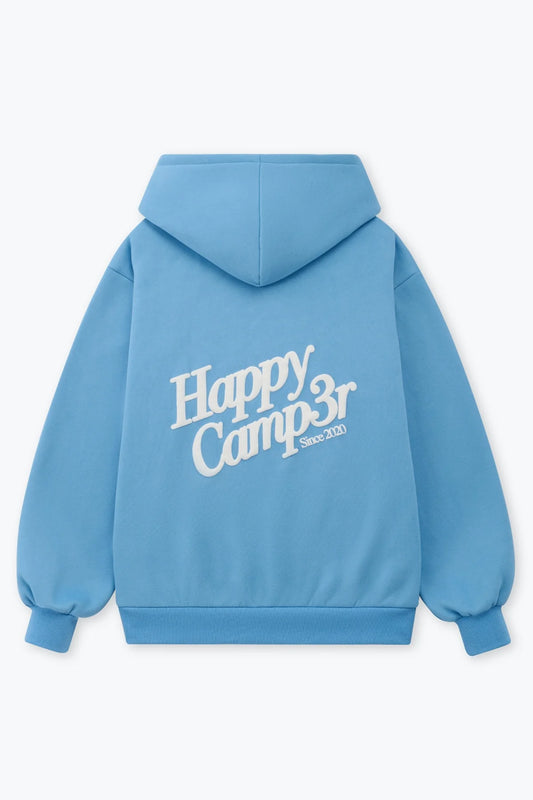Happy Camp3r Puff Series Hoodie - Cotton Candy Blue